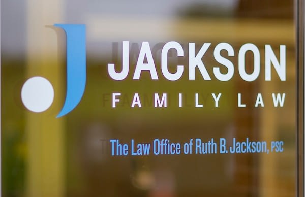 Jackson Family Law Logo on Entrance Door